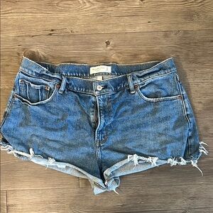 Abercrombie & Fitch Blue Jean Shorts Distressed Cut-Offs